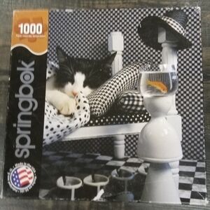 Springbok Checkerboard Cat Jigsaw Puzzle 1000 Pieces Kitty